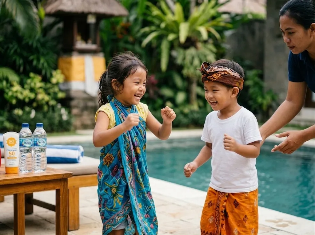 Gopala Dance for Kids in Bali 2026 – Certified caregivers ensuring safe play near villa pools