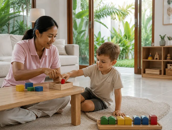 School Readiness Skills 2026 – Child practicing early language development with a professional