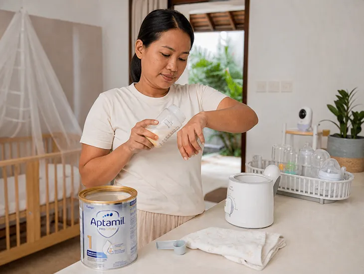 Baby Bottles Guide 2026 – Professional caregiver testing milk temperature on wrist safely