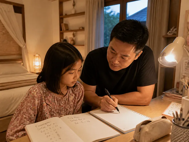 Helping children with homework 2026 – Modeling problem-solving strategies in Bali villa