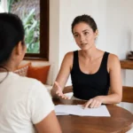 Childcare Safety Guidelines 2026 – Concerned parent observing an unengaged babysitter in Indonesia
